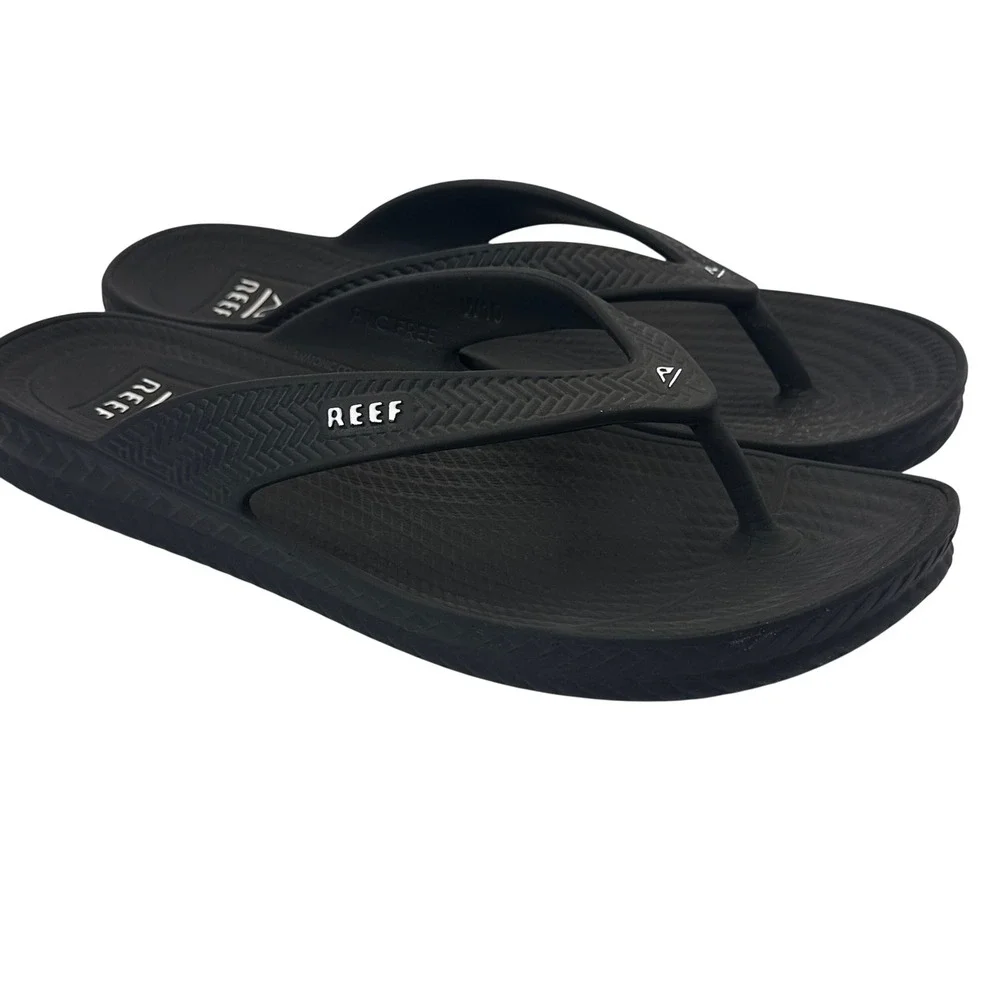Reef One Womens 10 Black Flip Flop Sandals Sugarcane EVA Anatomic Contouring